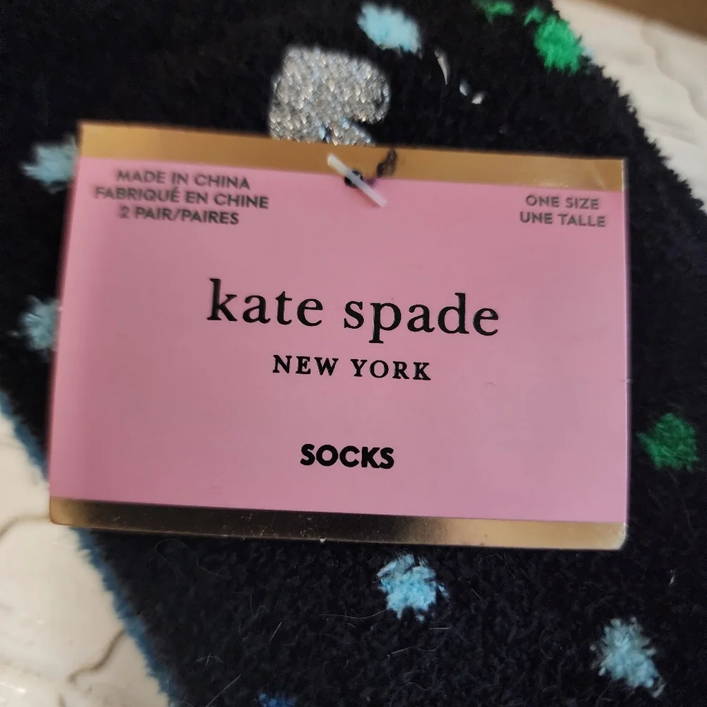NWT Kate Spade fuzzy socks 2 pair